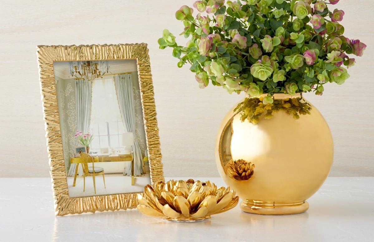 Behind The Brand | AERIN gold decor | Shop AERIN online at LuxDeco.com