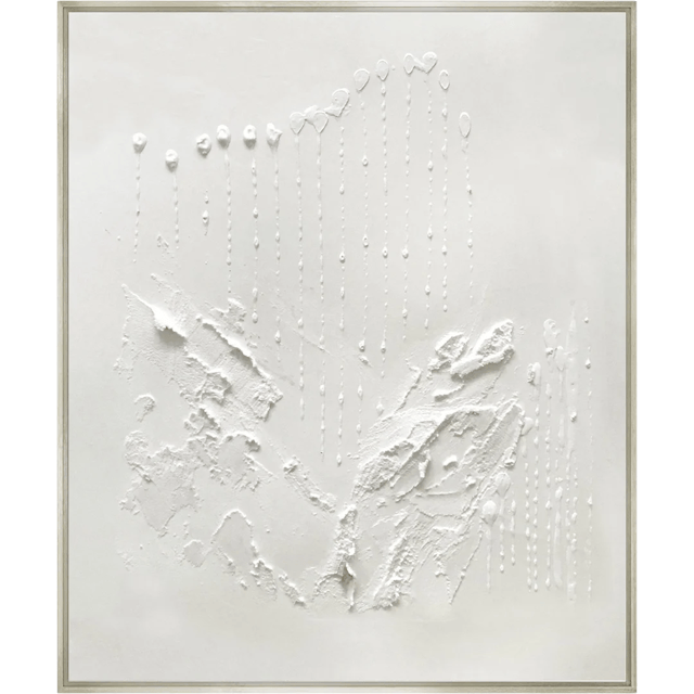 Textured white canvas artwork by Quintessa